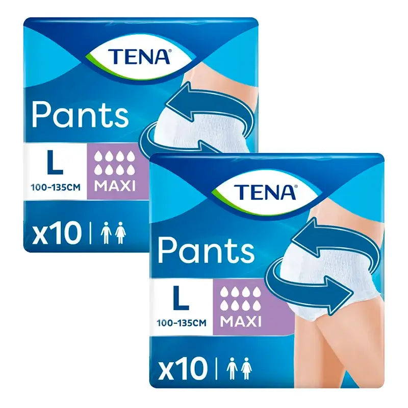 Tena Pack Calças Maxi Tamanho L, 2 X 10 unidades.