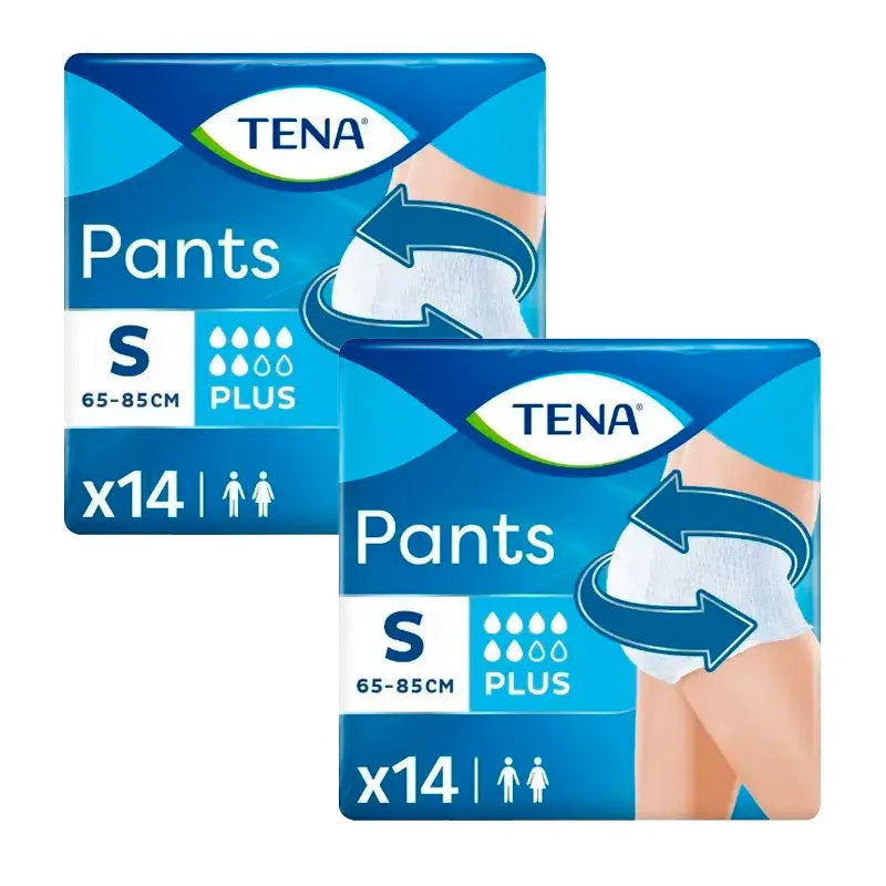 Tena Pack Calças Plus Pq / Gr, 2 X 14 unidades