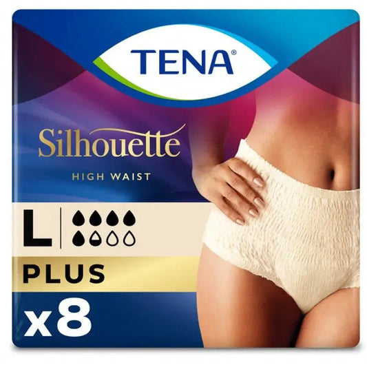 TENA Silhouette Crema Plus Cintura Alta Talla L 8 unidades