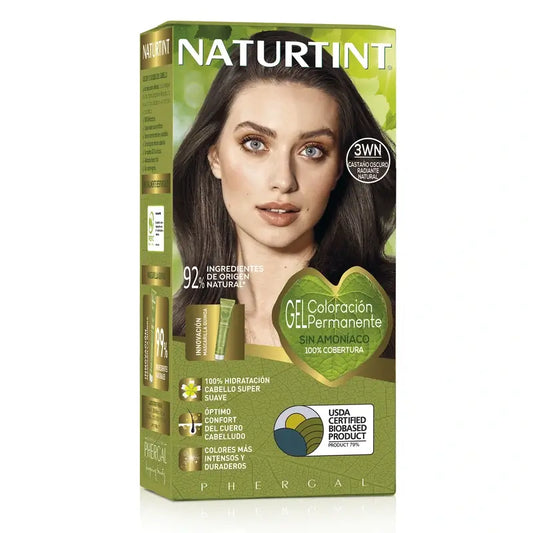 Naturtint Coloração Permanente 3Wn Coloração Permanente Sem Amoníaco - Castanho Escuro Radiante Natural