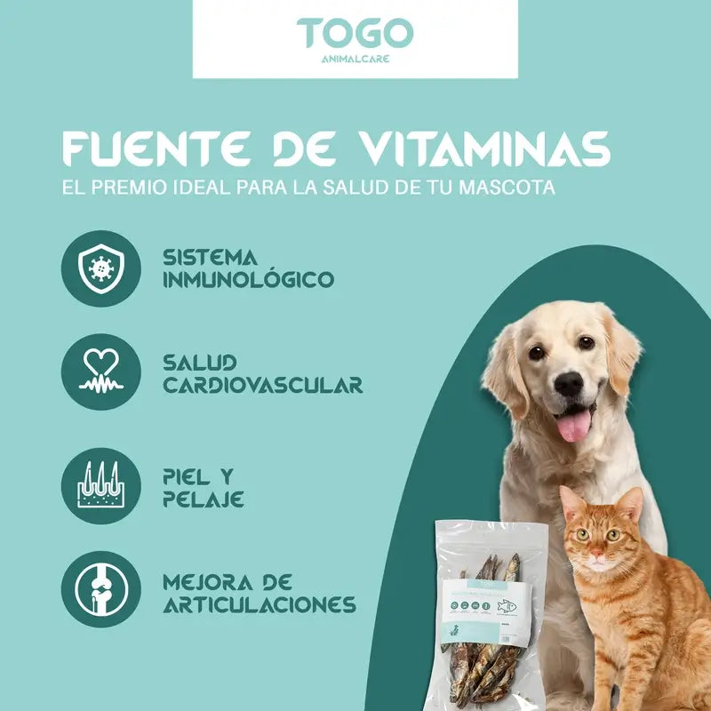 Togo Snack Anchovas secas naturais, embalagem de 2 unidades