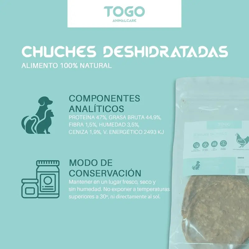 Togo Snack Natural Burger Chicken, embalagem de 2 unidades.