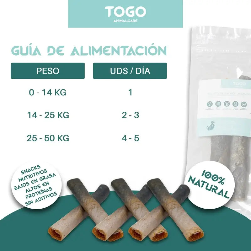 Togo Snack Natural Salmon Rolls, embalagem de 2 unidades