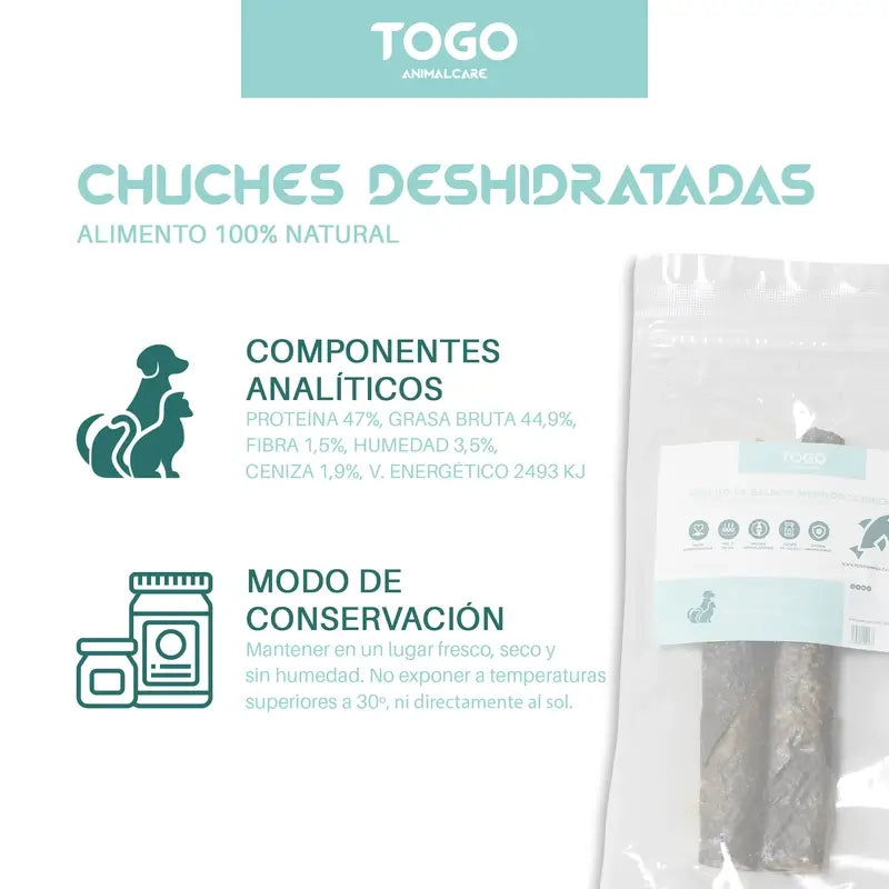 Togo Snack Natural Salmon Rolls, embalagem de 2 unidades