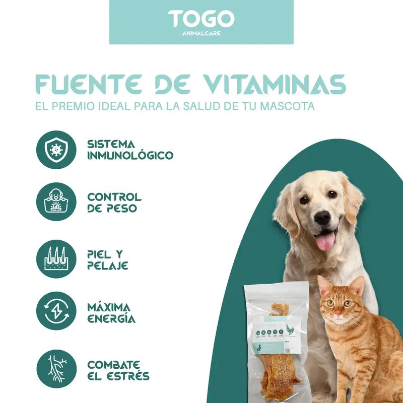 Togo Snack Natural Chicken Strips, embalagem de 2 unidades