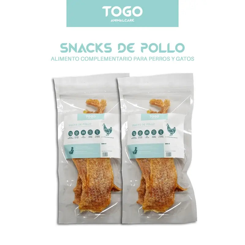 Togo Snack Natural Chicken Strips, embalagem de 2 unidades