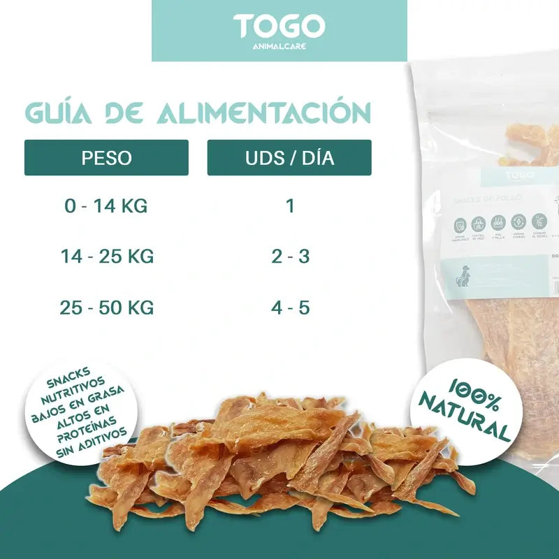 Togo Snack Natural Chicken Strips, embalagem com 3 unidades