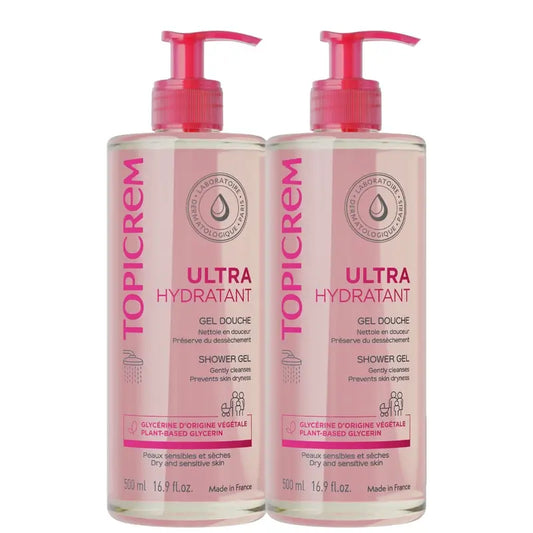 Topicrem Hydra + Duplo Gel de Limpeza Suave, 2x500 ml