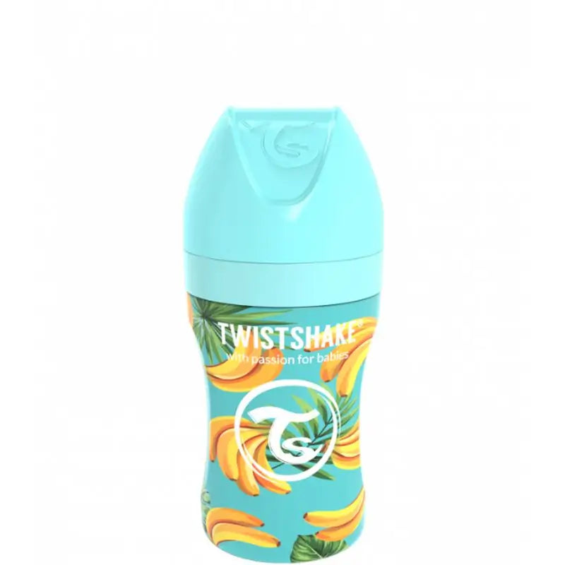 Twistshake Biberón Anticólicos Acero Plátano , 260 ml