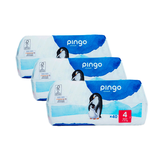 Pingo 3X Pacote de Fraldas Ecológicas Tamanho 4 Maxi, 40 unidades.