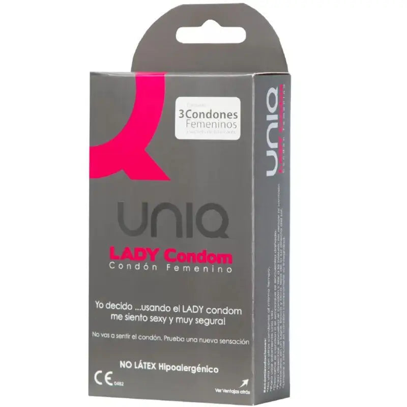 Uniq  Lady Condom Preservativos Femeninos Con Liguero Sin Latex 3 Unidades