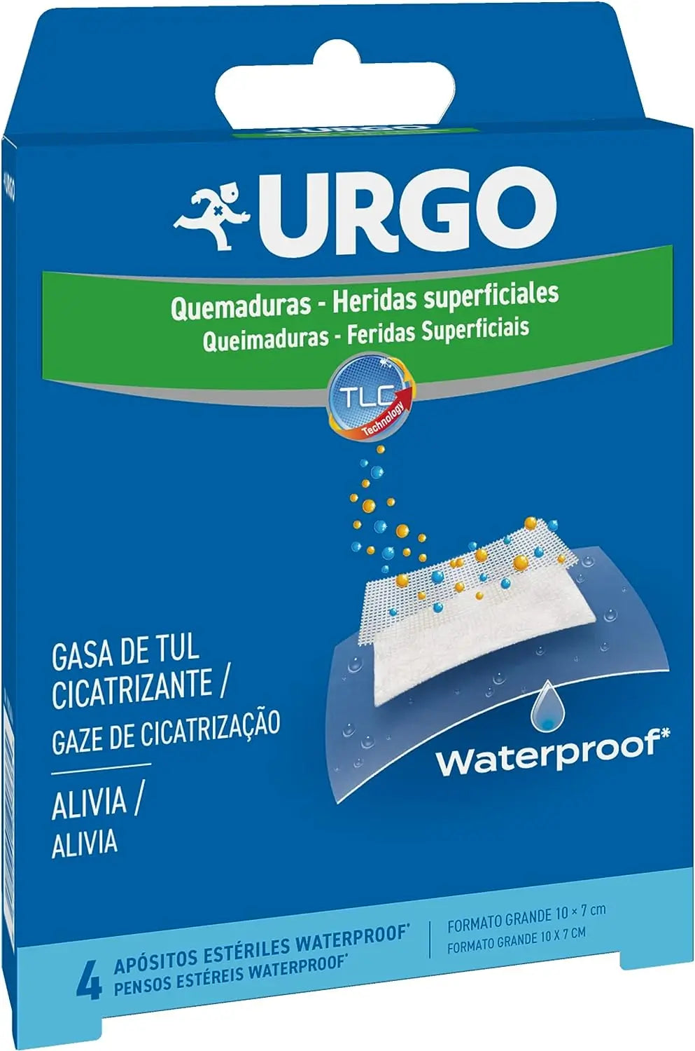 Urgo Apósitos Waterproof Para Quemaduras Y Heridas, 10 X 7 Cm 