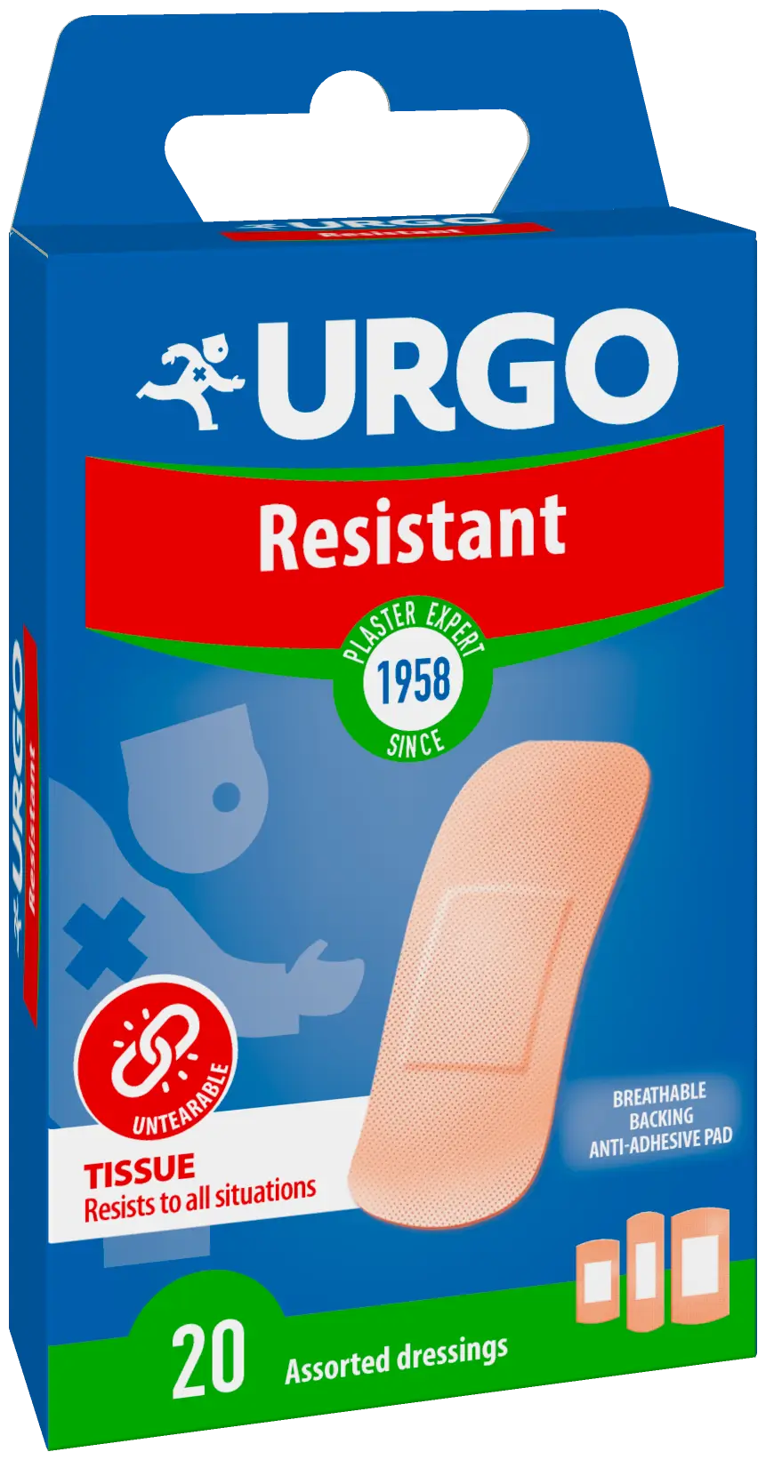 Urgo Resistant First Aid - 20 pensos, 20 unidades