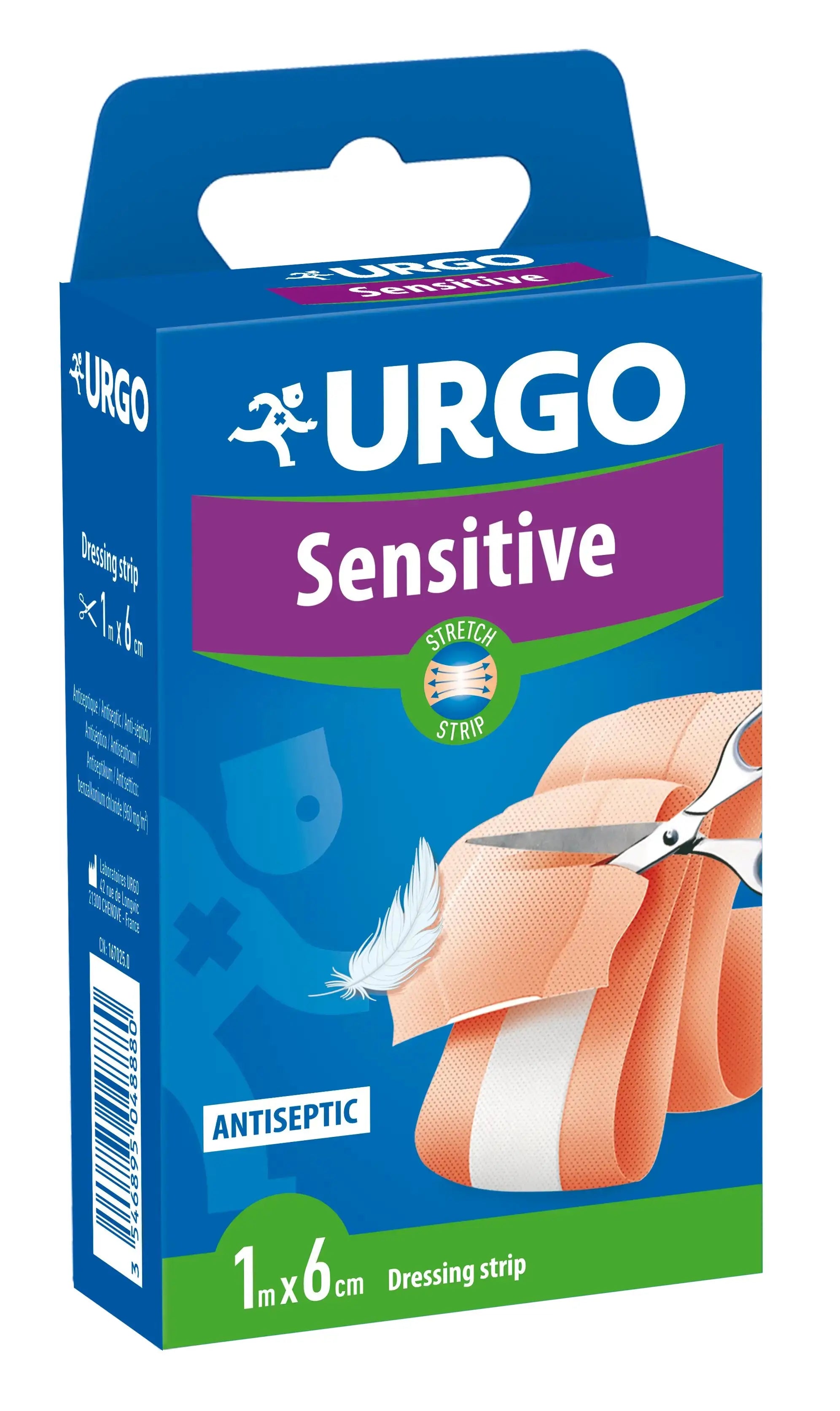 Urgo First Aid Sensitive - Faixa de 1 M X 6 Cm, 1 unid.