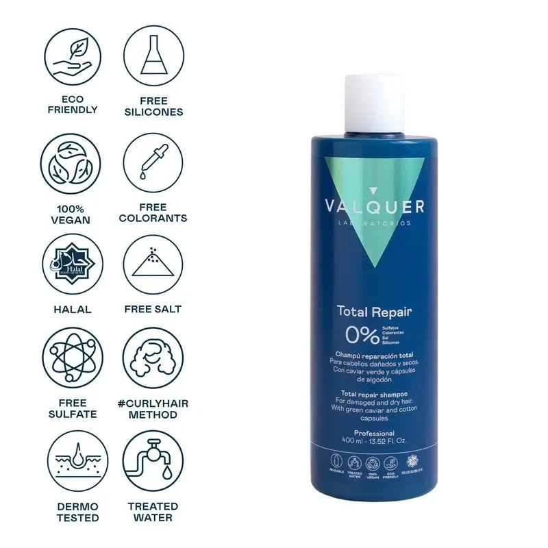 Valquer Hair Care Champô Reparação Total, 400 ml