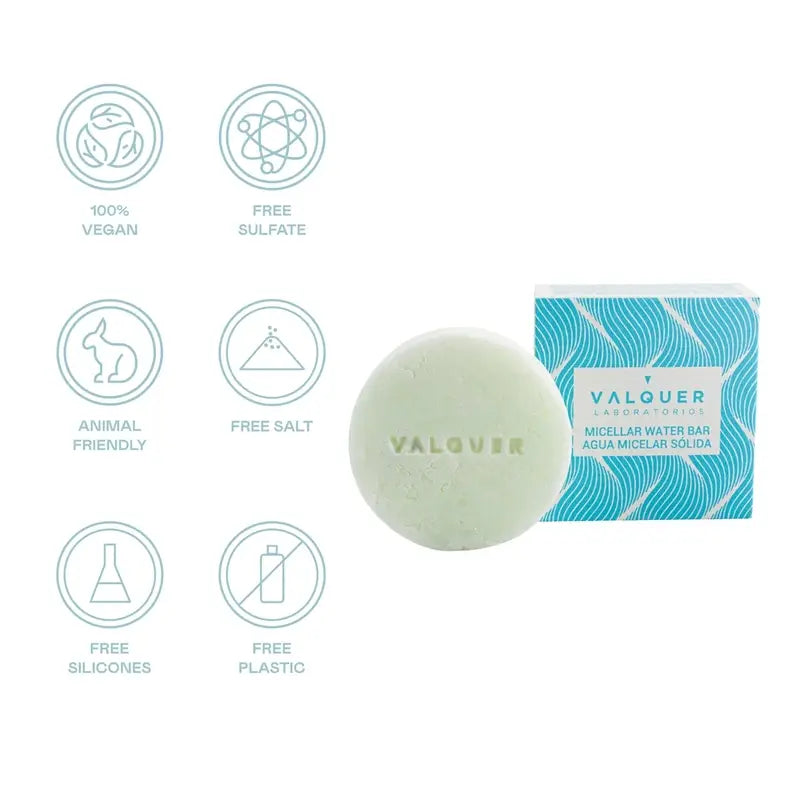 Valquer Skin Care Ice Água Micelar Sólida Para Todos os Tipos de Pele, 50 gr