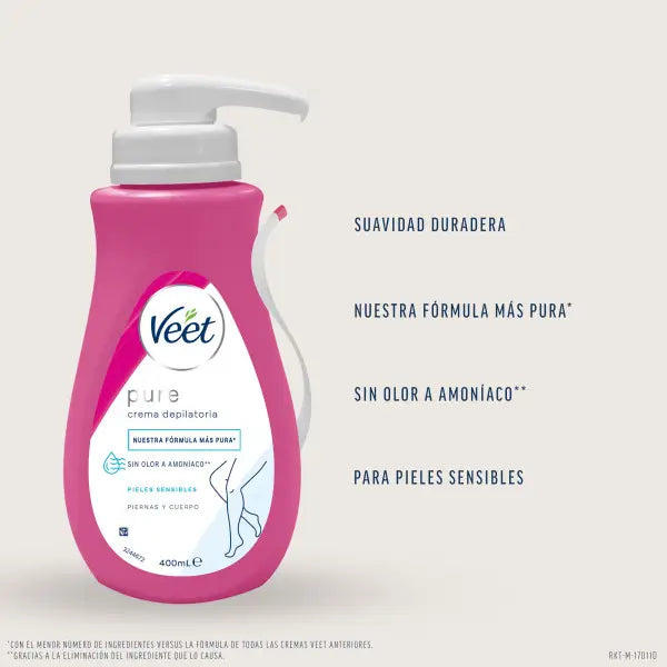 Veet Crema Depilatoria Piel Sensible 400 ml Dosificador