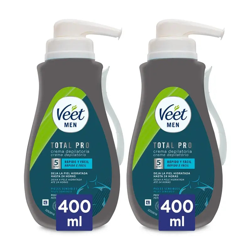 Veet Crema Depilatoria Piel Normal y Seca con Dosificador, 2x400ml