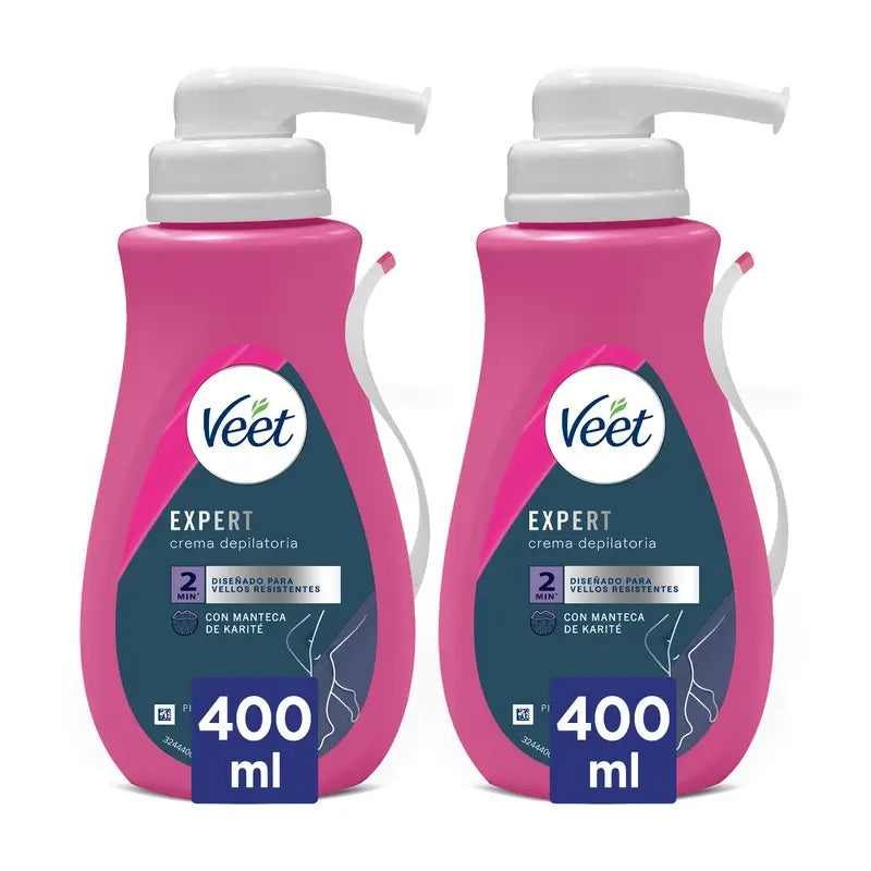 Veet Pack Creme Depilatório Pele Normal e Seca com Dispensador, 2 X 400 ml