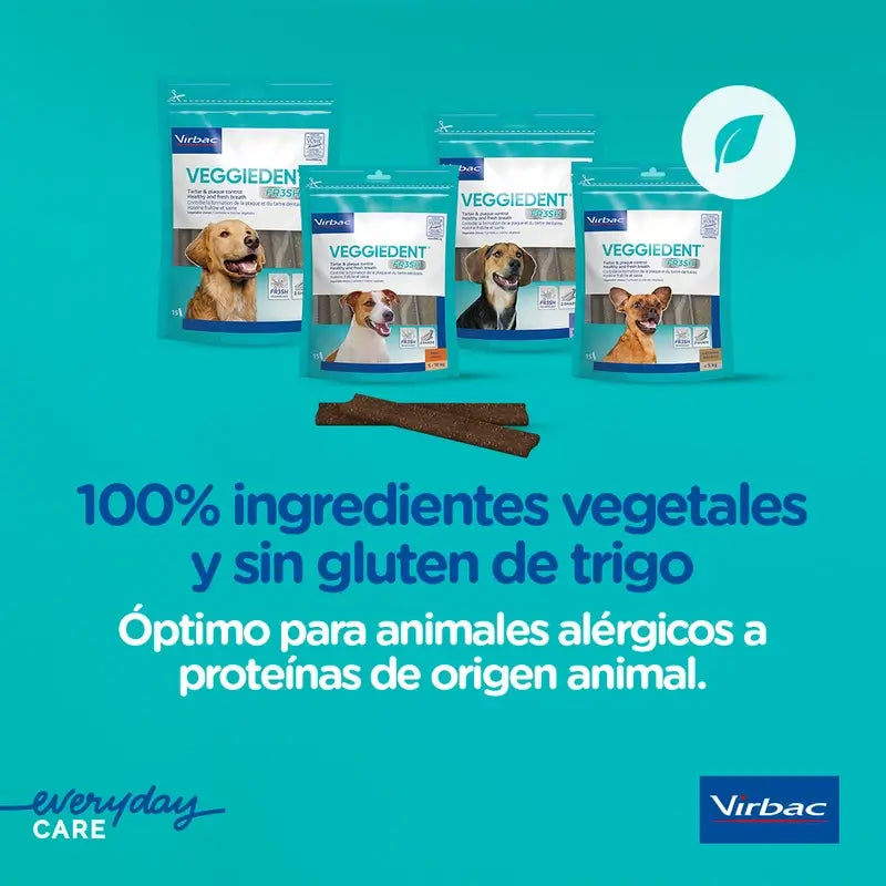 Virbac Veggiedent Fr3sh L, Snacks Dentários para Cães de Raças Grandes