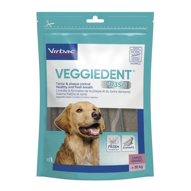 Virbac Veggiedent Fr3Sh L 1X15 unidades, snack para perros