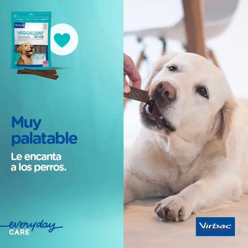 Virbac Veggiedent Fr3sh L, Snacks Dentários para Cães de Raças Grandes