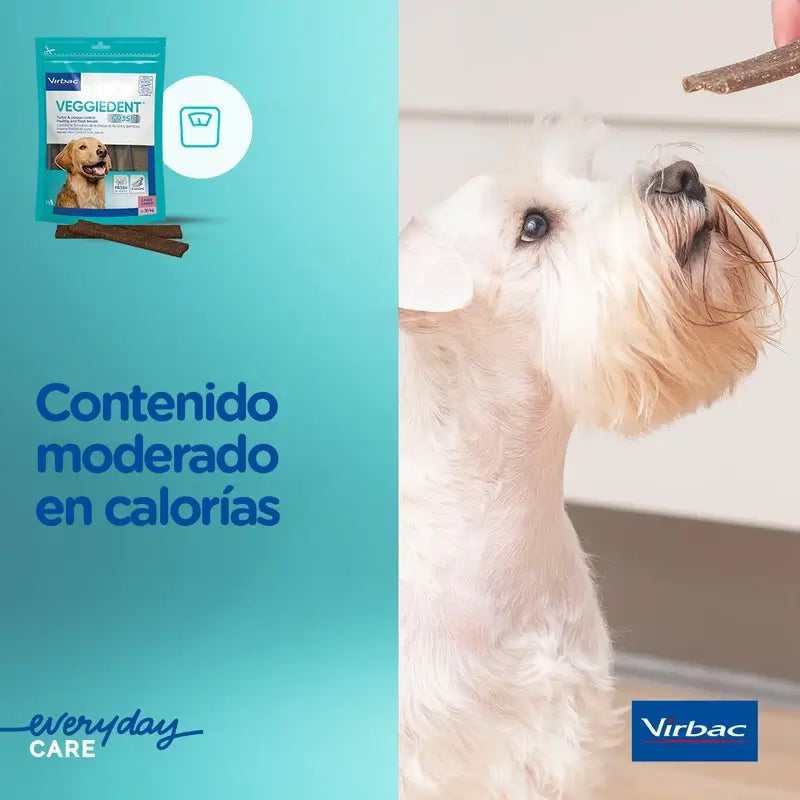 Virbac Veggiedent Fr3sh L, Snacks Dentários para Cães de Raças Grandes