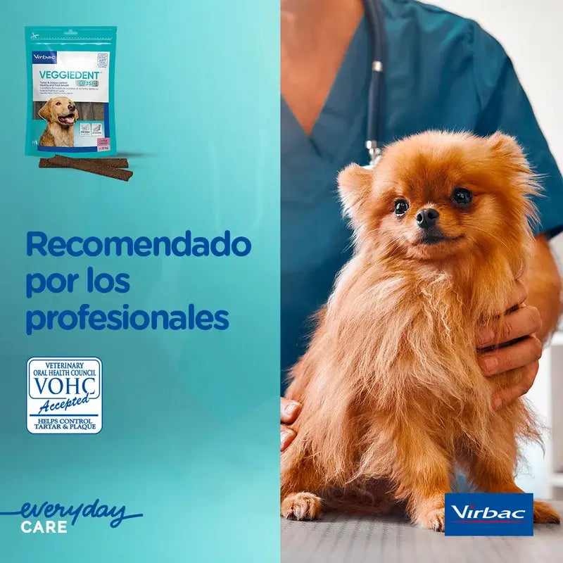 Virbac Veggiedent Fr3sh L, Snacks Dentários para Cães de Raças Grandes