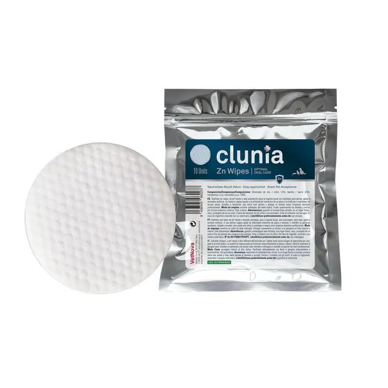 Vetnova Clunia Zn Toallitas Dentales, 10 ud