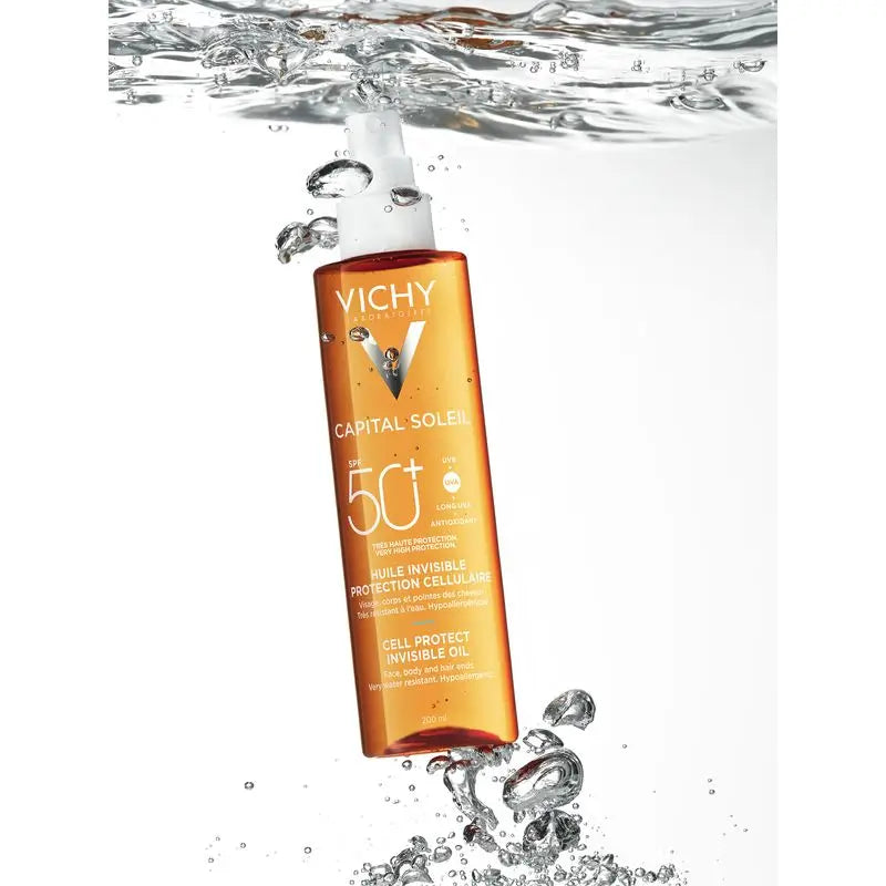 Vichy Capital Soleil Invisible Cell Protect Óleo Invisível Spf 50+ Protetor Solar, 200 ml