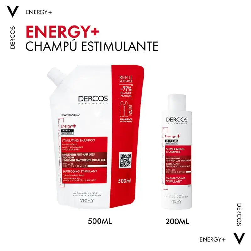 Champô Vichy Dercos Ecorefill Energy+ 500Ml