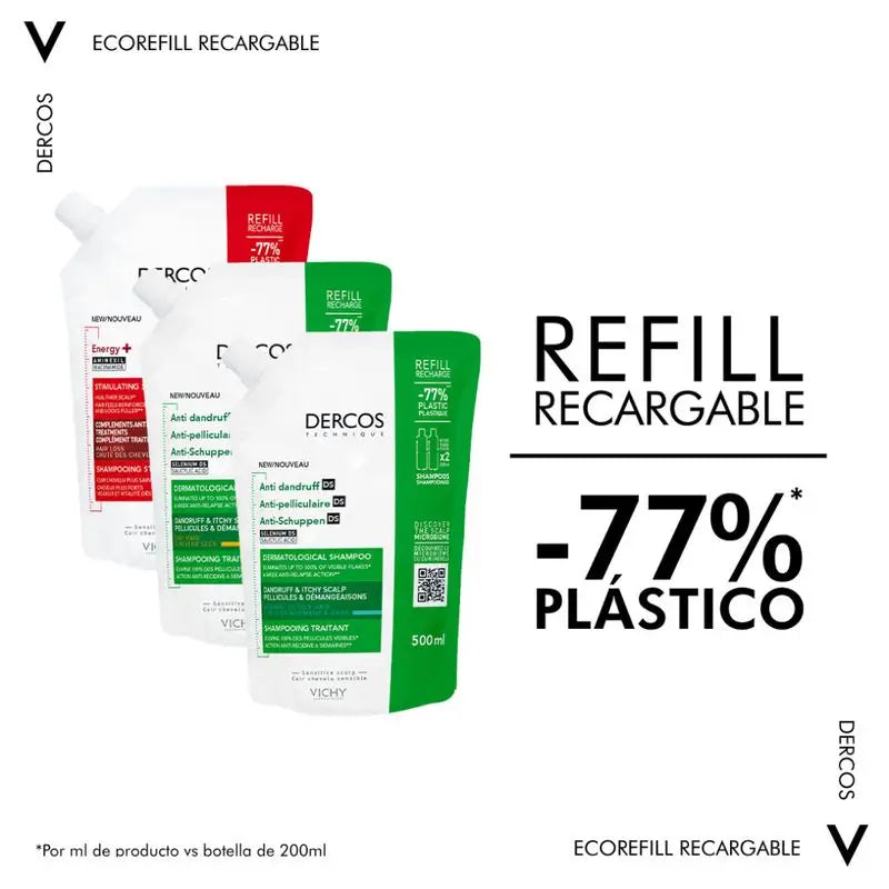 Champô Vichy Dercos Ecorefill Energy+ 500Ml