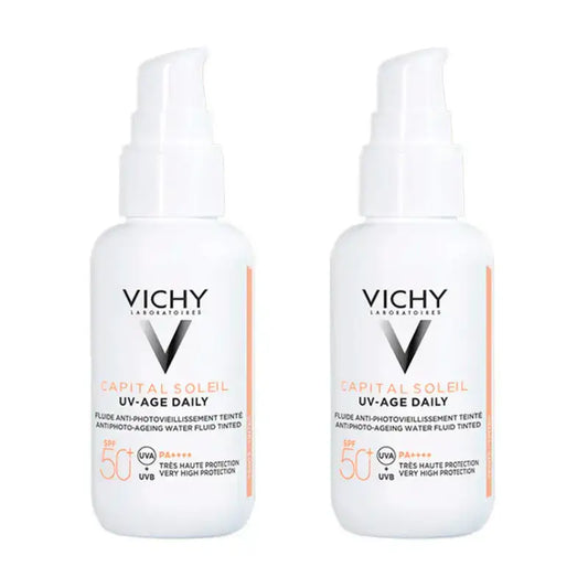 Vichy Duplo Uv-Age Diário Com Cor Fluido Aquoso Spf 50+ , 2X40 Ml