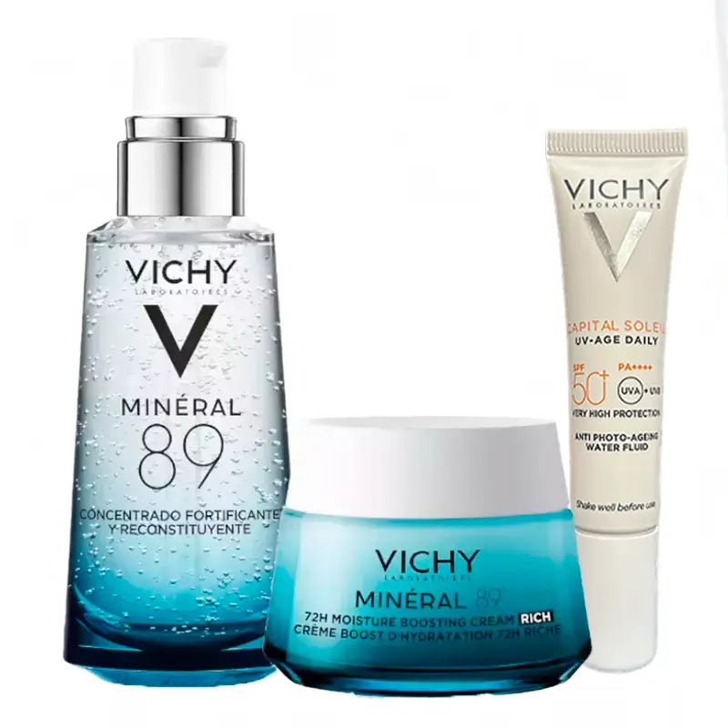 Rotina de Hidratação Vichy Mineral 89 + Presente Uv-Age-Daily SPF 50+ 15 ml