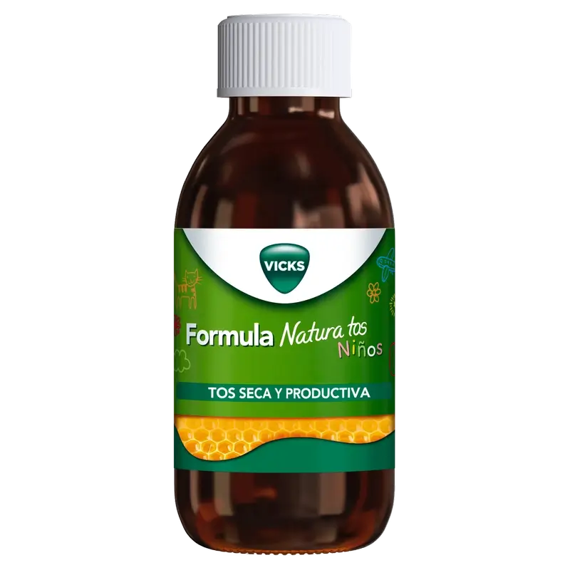 Vicks Natura Formula Xarope para a Tosse das Crianças, 140 ml | Sabor a mel e morango