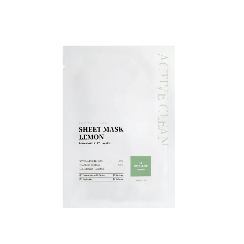 Village 11 Factory Active Clean Sheet Lemon Mask, 23 gramas