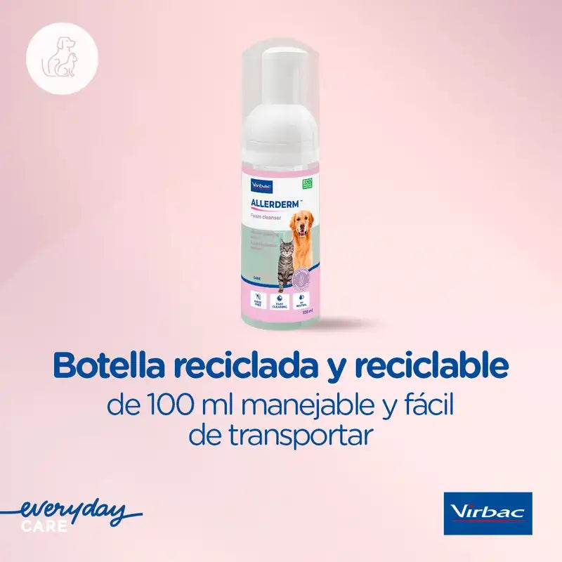 Virbac Allerderm Espuma de Limpeza Sem Enxaguamento, 100 ml