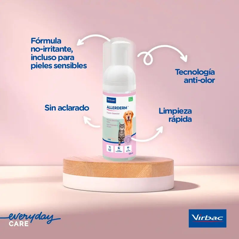 Virbac Allerderm Espuma de Limpeza Sem Enxaguamento, 100 ml