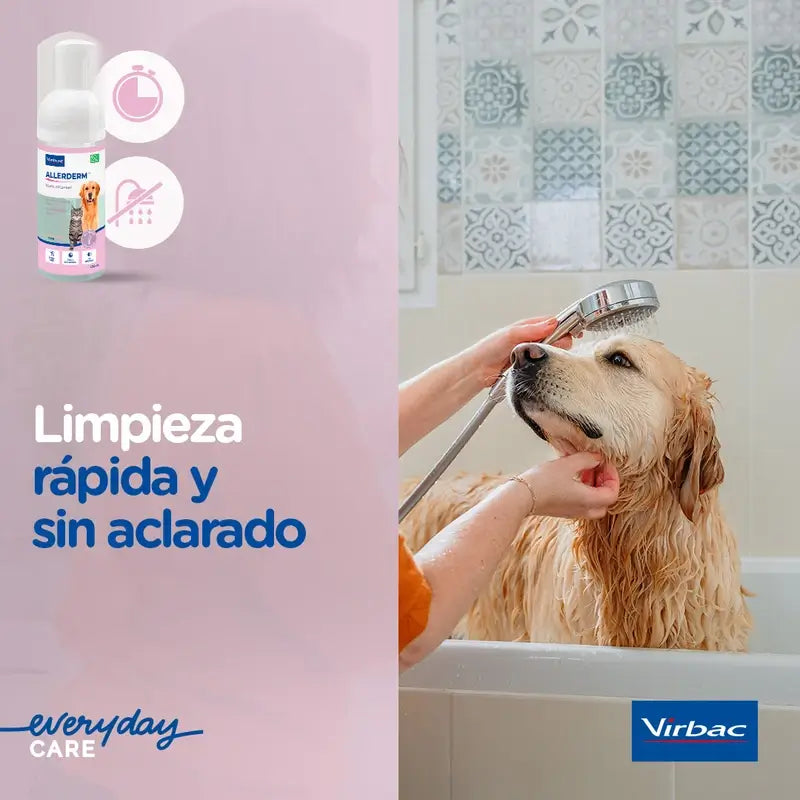 Virbac Allerderm Espuma de Limpeza Sem Enxaguamento, 100 ml