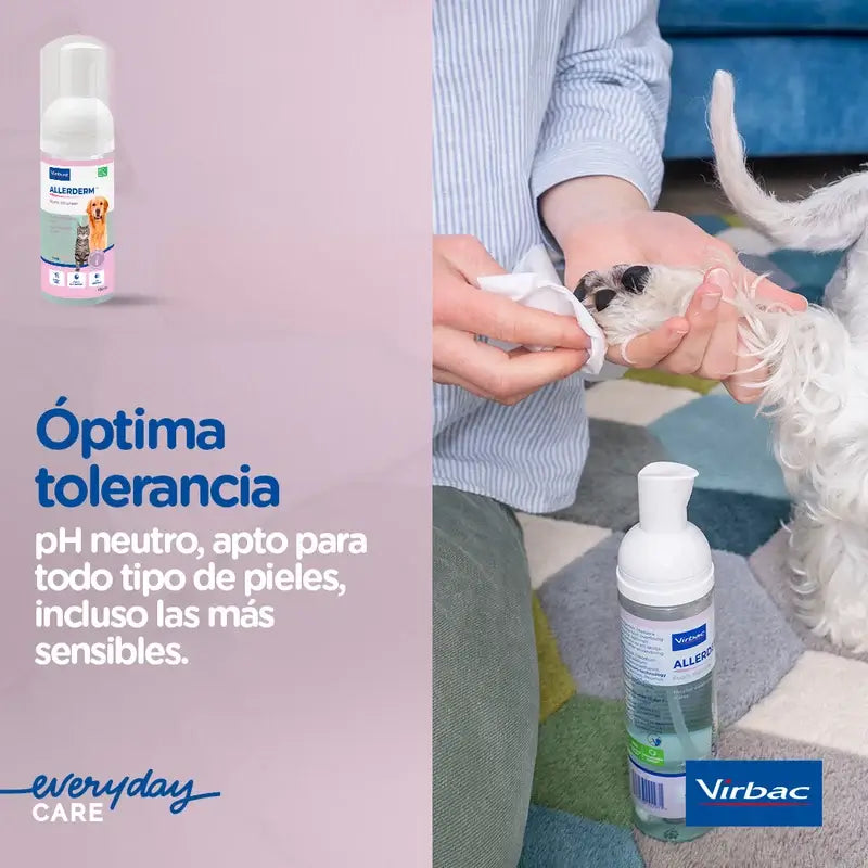 Virbac Allerderm Espuma de Limpeza Sem Enxaguamento, 100 ml