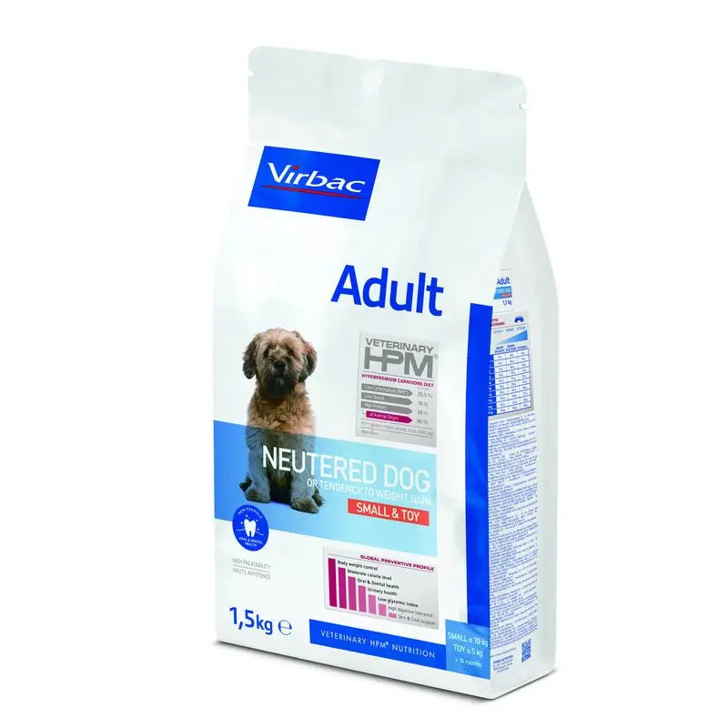 Virbac Hpm Adult Dog Neutered Small & Toy 1,5kg, alimento para cães