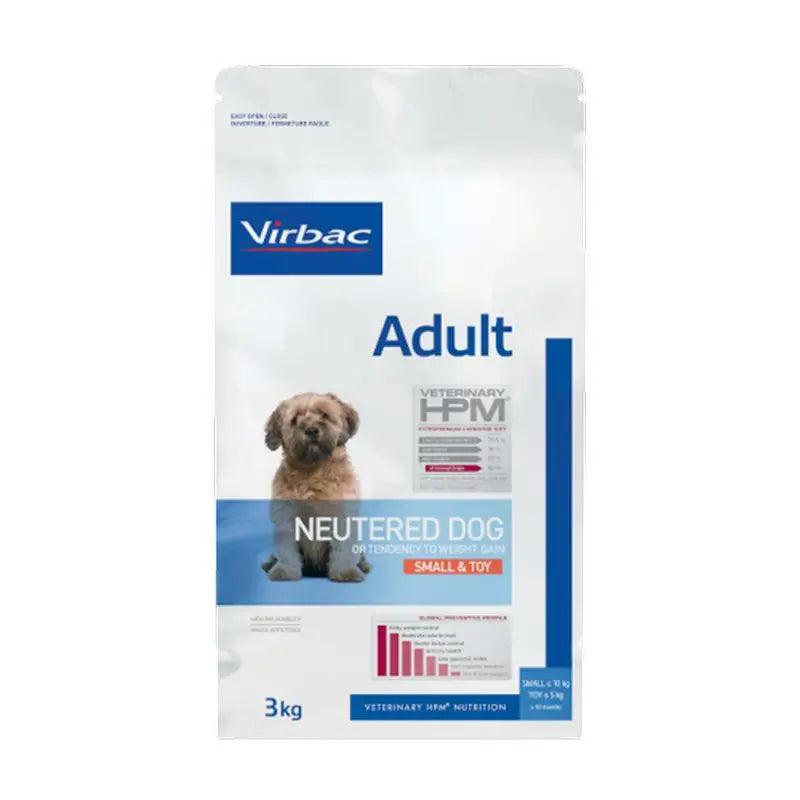 Virbac Hpm Adult Dog Neutered Small & Toy 3kg, alimento para cães