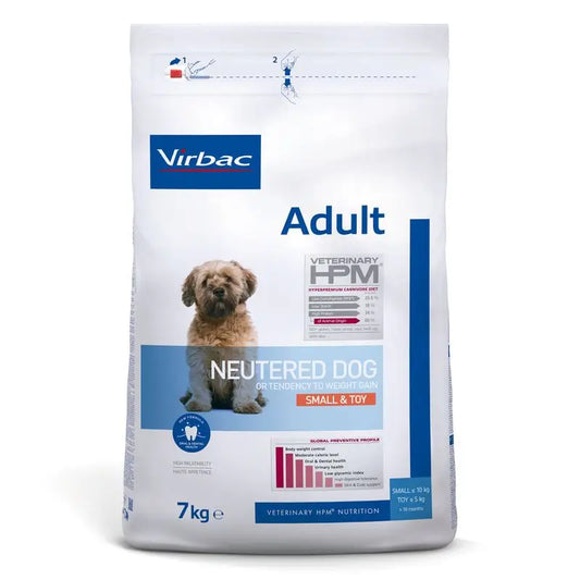 Virbac Hpm Adult Dog Neutered Small & Toy 7kg, alimento para cães