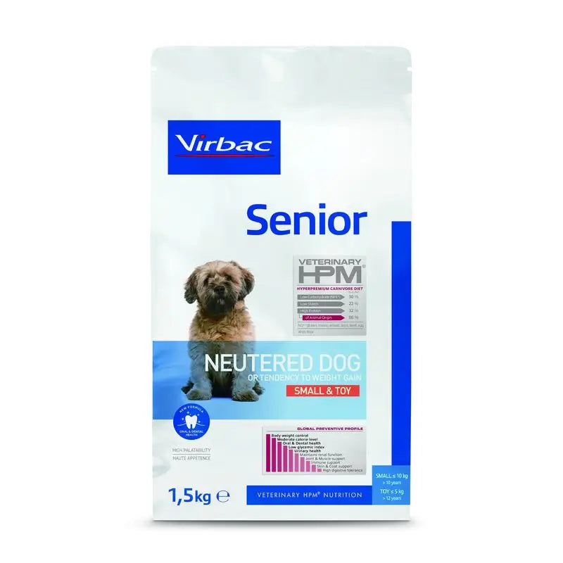 Virbac Hpm Senior Dog Neutered Small & Toy 1,5kg, alimento para cães