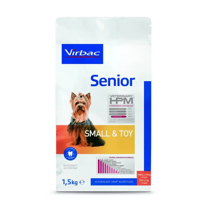 Virbac Hpm Senior Dog Small & Toy 1,5kg, alimento para cães