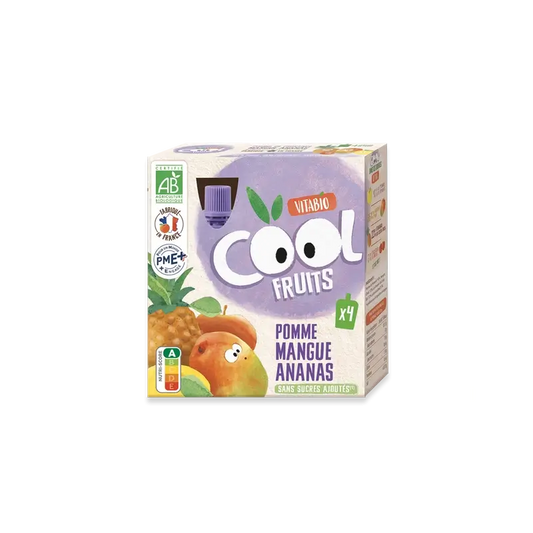 Vitabio Cool Fruits Maçã, Manga e Ananás 90 Gr, 4 unidades