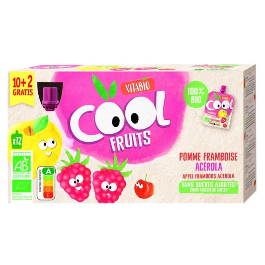 Vitabio Cool Fruits Maçã e Framboesa 90 Gr, 12 unidades