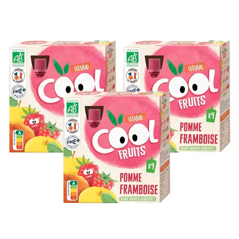 Vitabio Cool Fruits Maçã e Framboesa Saquetas 90 Gr , 3 x 4 unidades