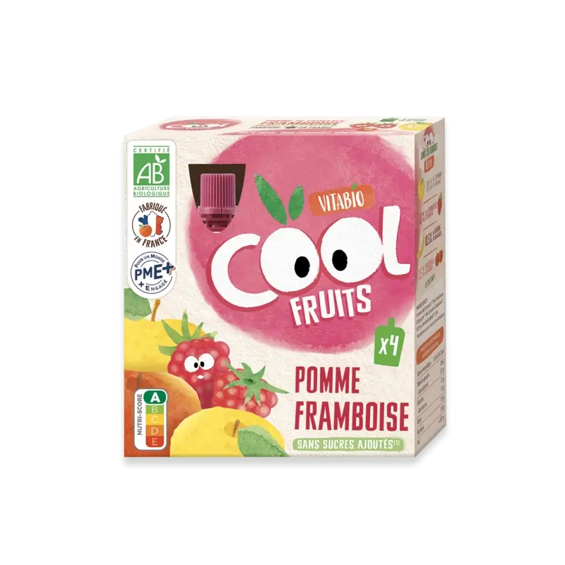 Vitabio Cool Fruits Maçã e Framboesa 90 Gr, 4 unidades