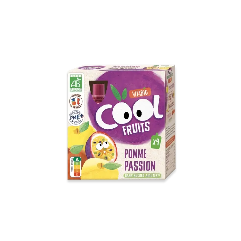 Vitabio Cool Fruits Maçã e Maracujá 90 Gr, 4 unidades